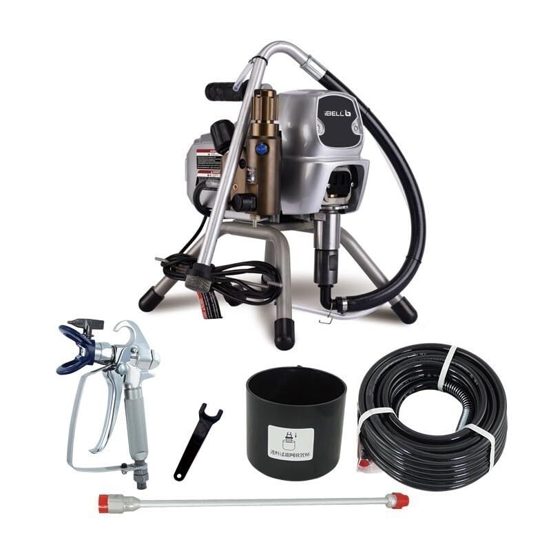 iBELL APS2130 Airless Paint Sprayer Machine with Powerful 840W Motor, Max Pressure 22.7MPa/3300psi, 2.1L/Min Flow Rate and 15M High Pressure Hose...