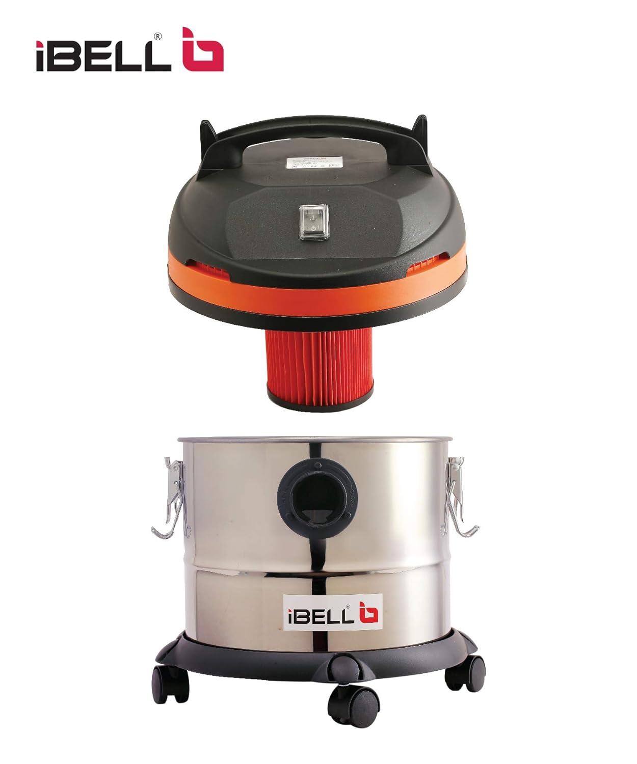 IBELL Cyclone1400 HEPA Filter Stainless Steel 20 Litre 20kPa Pressure Wet/Dry Vacuum Cleaner with Powerful Suction Water Picking Brush and Blower Function
