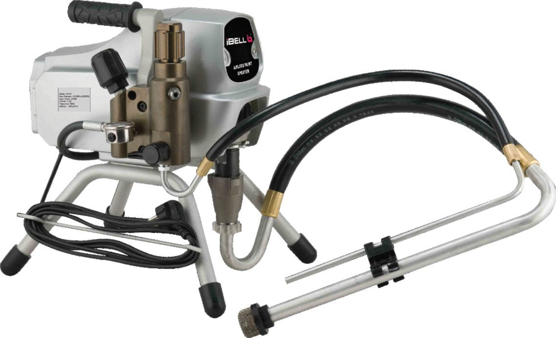 iBELL APS2130 Airless Paint Sprayer Machine with Powerful 840W Motor, Max Pressure 22.7MPa/3300psi, 2.1L/Min Flow Rate and 15M High Pressure Hose...