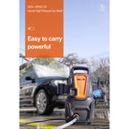IBELL WIND20 Pressure Washer for Car, 1300 Watts Motor, 100 Bars, 6L/Min Flow Rate, 5 Meters Outlet Hose, for Car, Bike and Home & Outdoor Cleaning Cleaning Purpose, Black and Orange