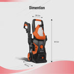 IBELL WIND55 Pressure Washer for Car, 1800W Motor, 140 Bar Car Washer High Pressure Gun, 7.8 L/Min Flow, 5M Hose, Turbo Nozzle, Portable Pressure Washer for Car, Bike, Home & Outdoor Cleaning
