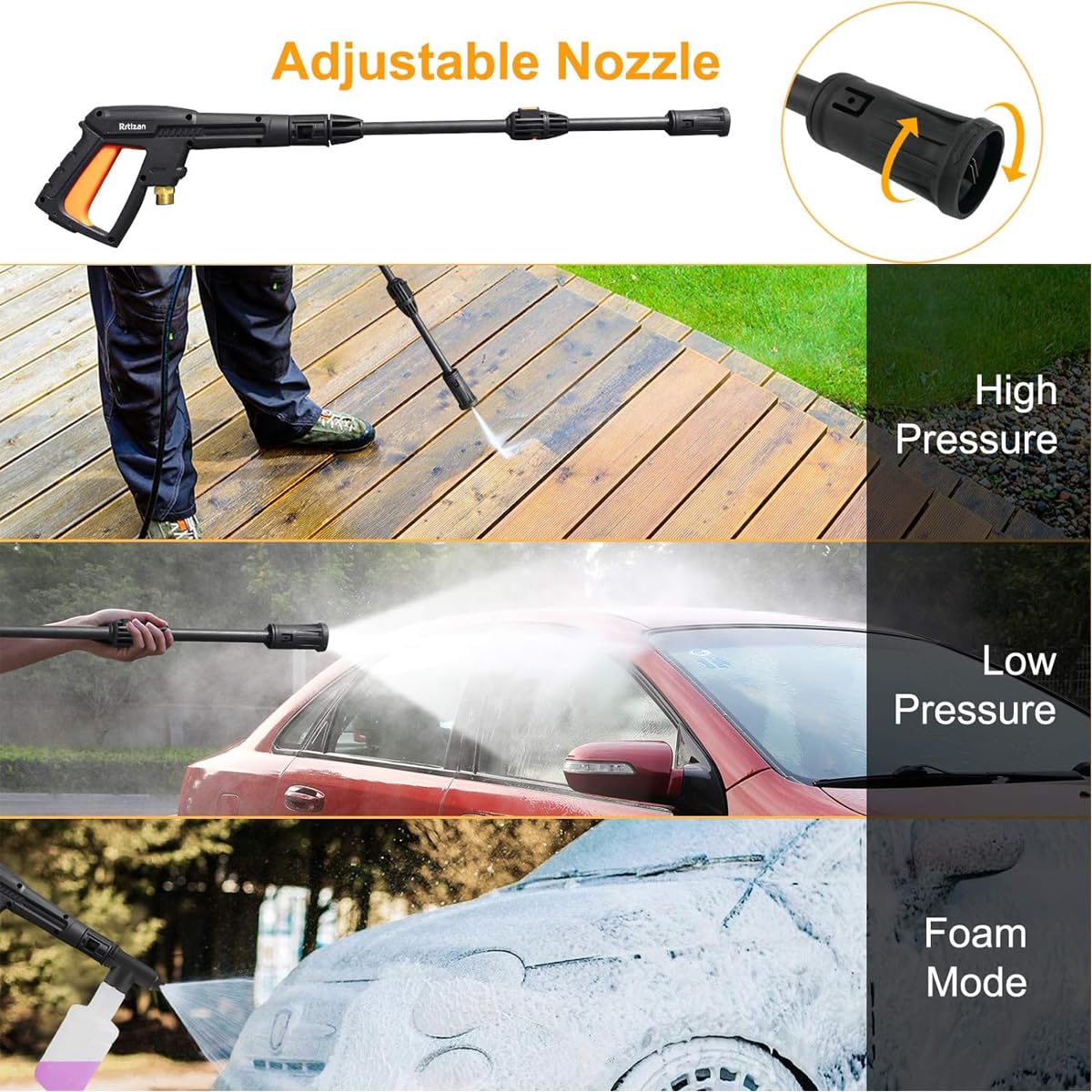 IBELL Microjet High Pressure Washer, 1700W Induction Motor, 130 Bar Car Washer High Pressure Gun, 6.9 L/Min Flow, 5 M Hose, Turbo Nozzle, Portable Pressure Washer (Premium Edition)