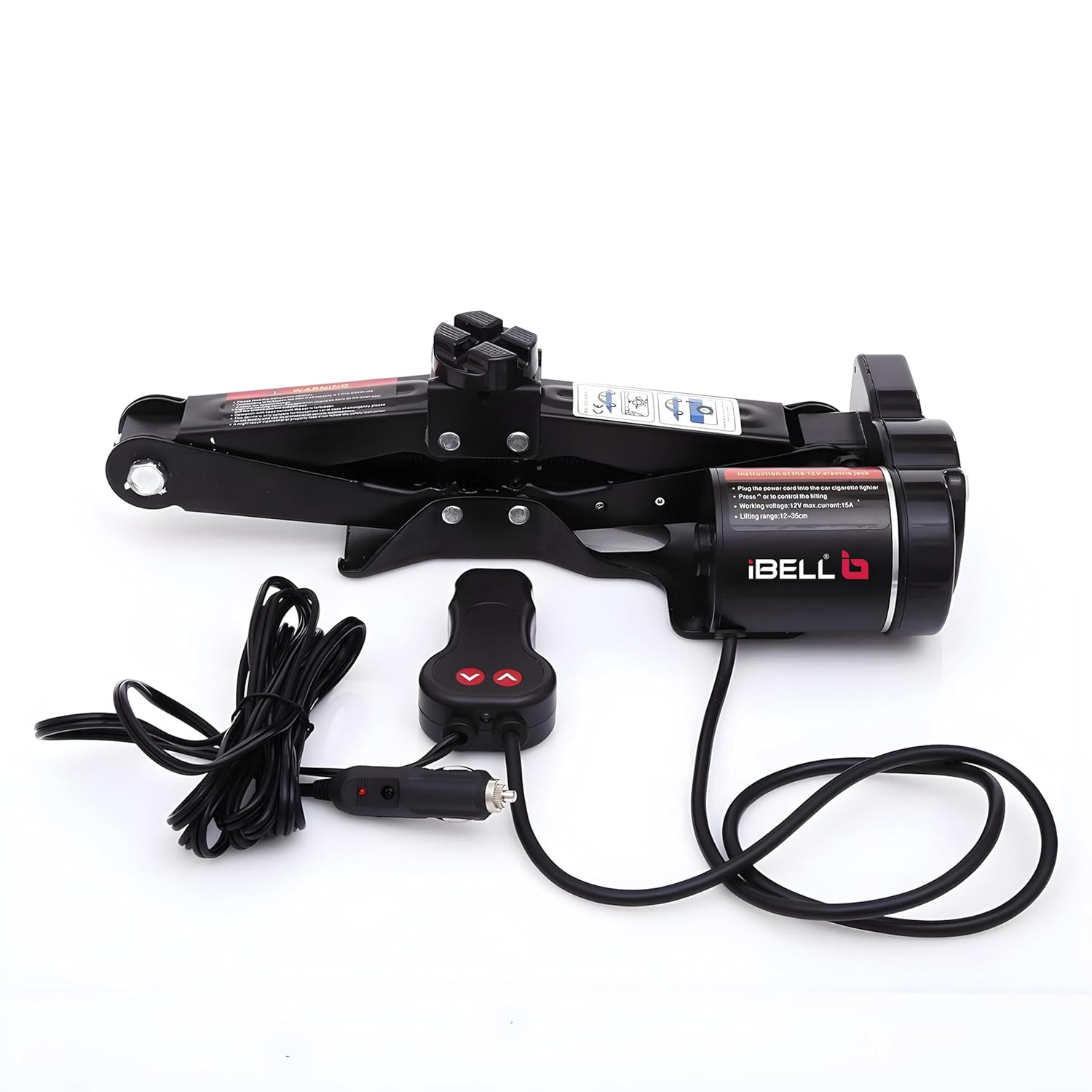 IBELL 12V DC Electric Scissor Jack Tool Kit Lift Upto 2 Ton Weight, Electric Floor Jack, (Height Upto 13.8 Inches)