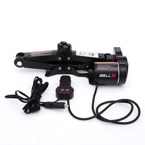 IBELL 12V DC Electric Scissor Jack Tool Kit Lift Upto 2 Ton Weight, Electric Floor Jack, (Height Upto 13.8 Inches)