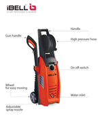 IBELL WIND79 Induction Motor High Pressure Washer, 1800 Watts Motor, 140 Bars, 7L/Min Flow Rate, 5 Meters Outlet Hose, for Car, Bike and Home Cleaning Purpose Turbo Nozzle (Premium Edition)