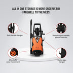 IBELL WIND79 PRO High Pressure Washer, 1900W Induction Motor, 150 Bar Car Washer High Pressure Gun, 7.5 L/Min Flow, 5M Hose, Portable Pressure Washer for Car, Bike, Home & Outdoor Cleaning