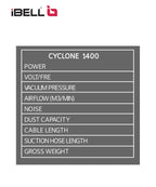 IBELL Cyclone1400 HEPA Filter Stainless Steel 20 Litre 20kPa Pressure Wet/Dry Vacuum Cleaner with Powerful Suction Water Picking Brush and Blower Function