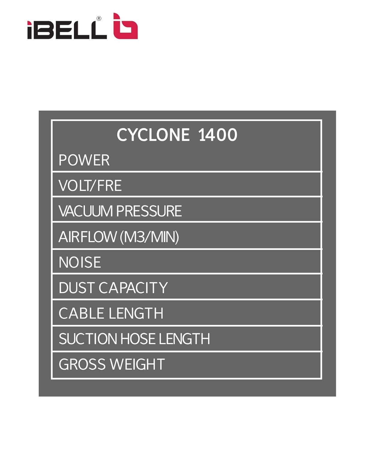 IBELL Cyclone1400 HEPA Filter Stainless Steel 20 Litre 20kPa Pressure Wet/Dry Vacuum Cleaner with Powerful Suction Water Picking Brush and Blower Function