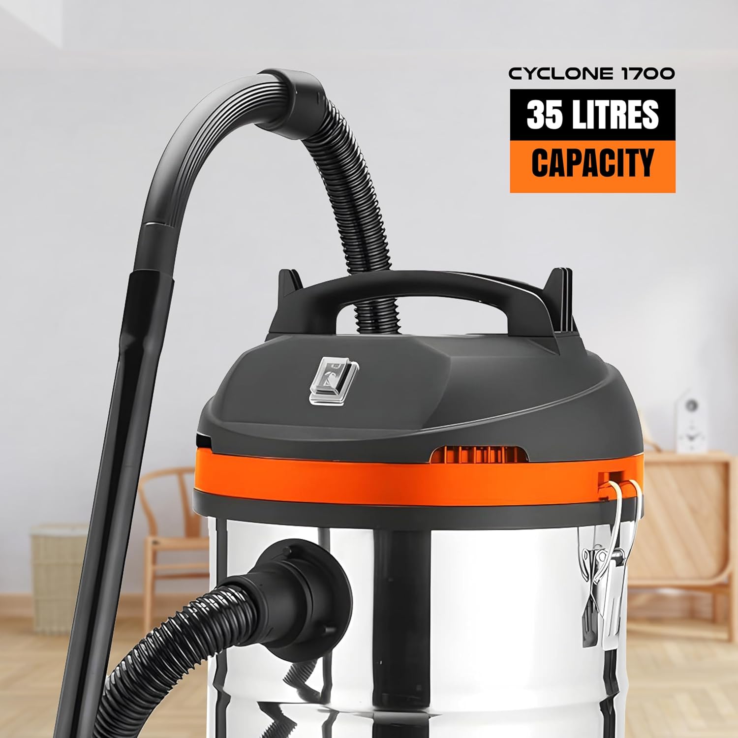 IBELL Cyclone1700 Industrial Series HEPA Filter 35L 20kPa Pressure Stainless Steel Tank Wet/Dry Vacuum Cleaner with Blower Function