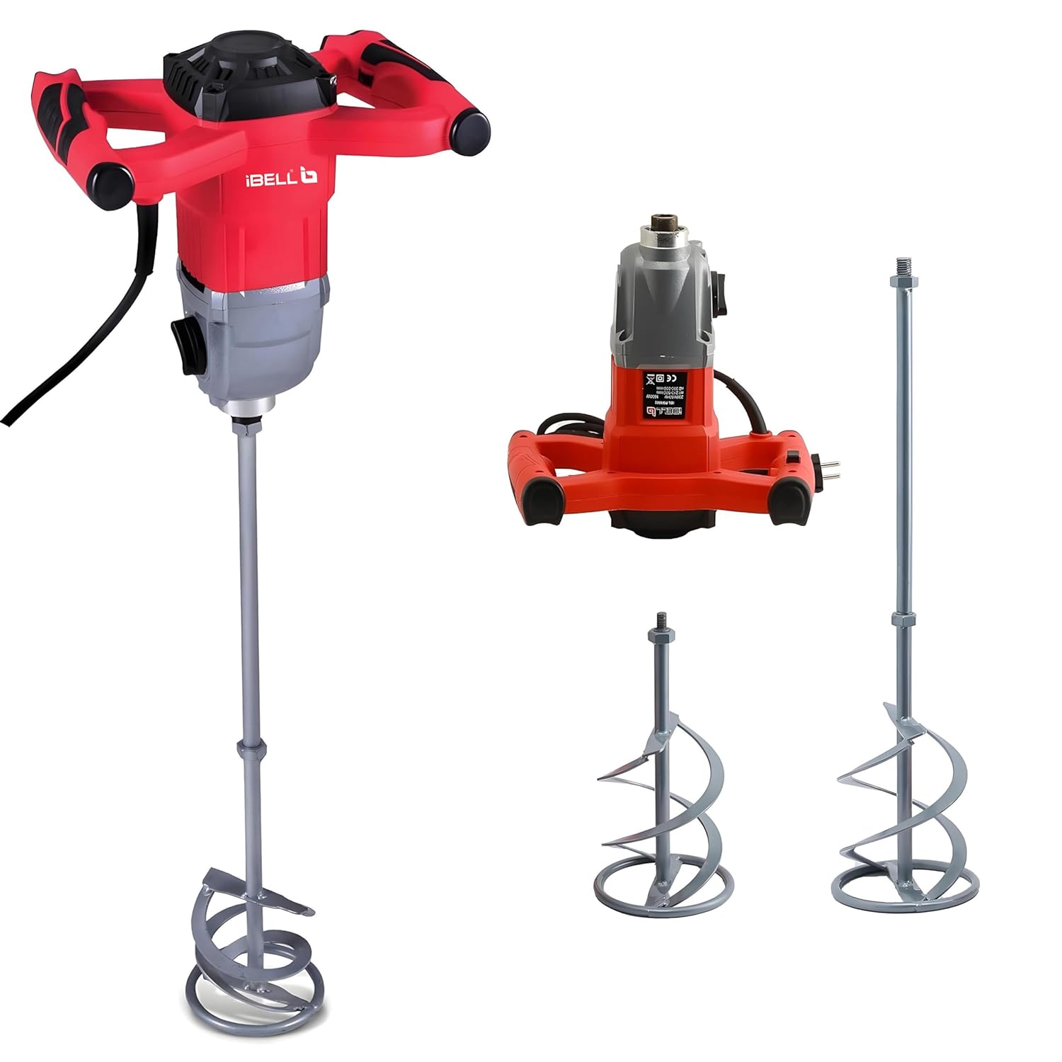 IBELL Handheld Paint Mixer Electric Stirrer Paint Cement Putty Paste Feed Mixer Blender Multipurpose Stirring Machine 1600W (PM1600)