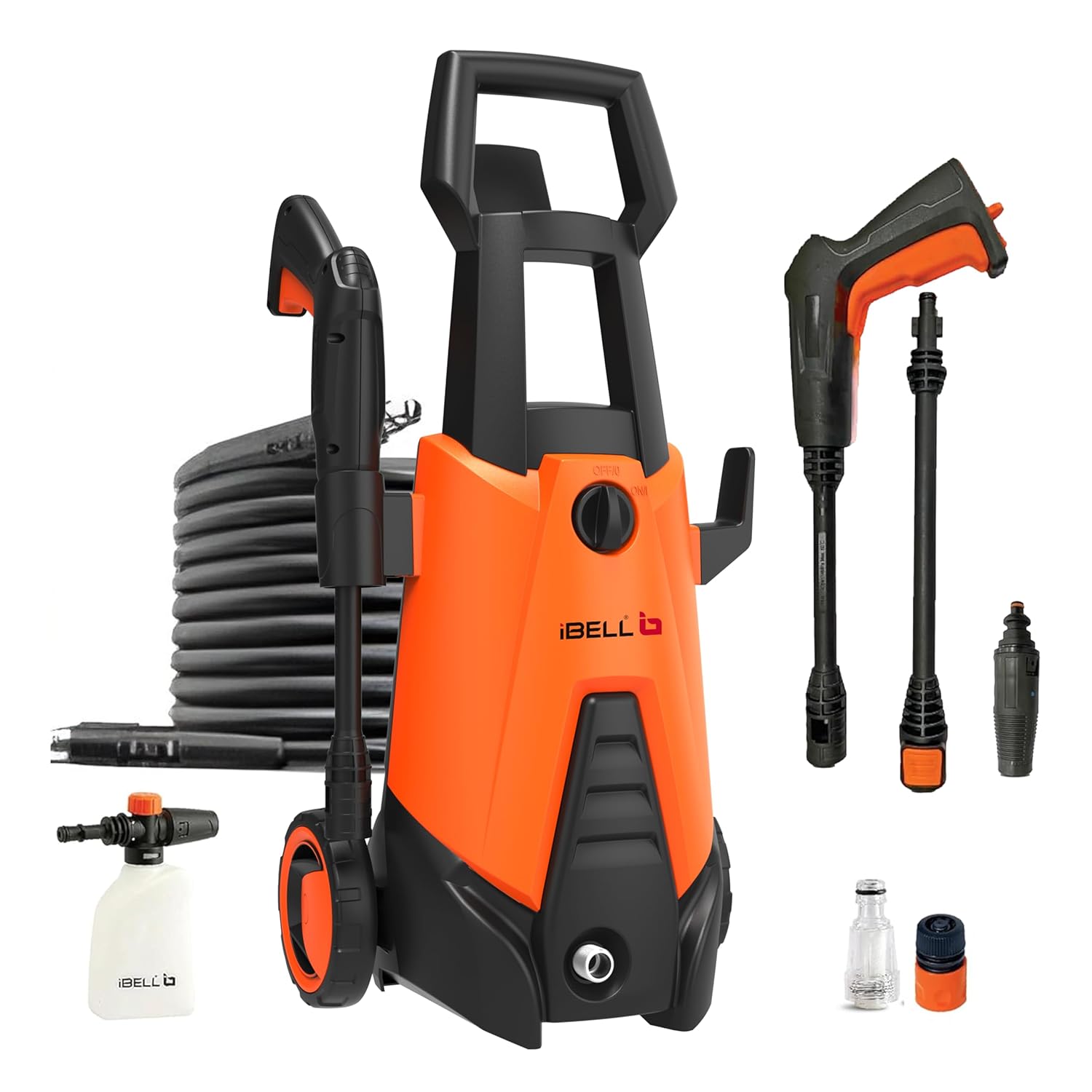 IBELL WIND66 Pressure Car Washer, 1550 Watts Motor, 120 Bar Car Washer High Pressure Gun, 6.7 L/Min Flow, 5M Hose, Portable Pressure Washer for Car, Bike, Home & Outdoor Cleaning