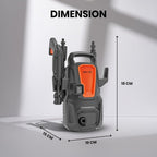 IBELL WIND20 Pressure Washer for Car, 1300 Watts Motor, 100 Bars, 6L/Min Flow Rate, 5 Meters Outlet Hose, for Car, Bike and Home & Outdoor Cleaning Cleaning Purpose, Black and Orange