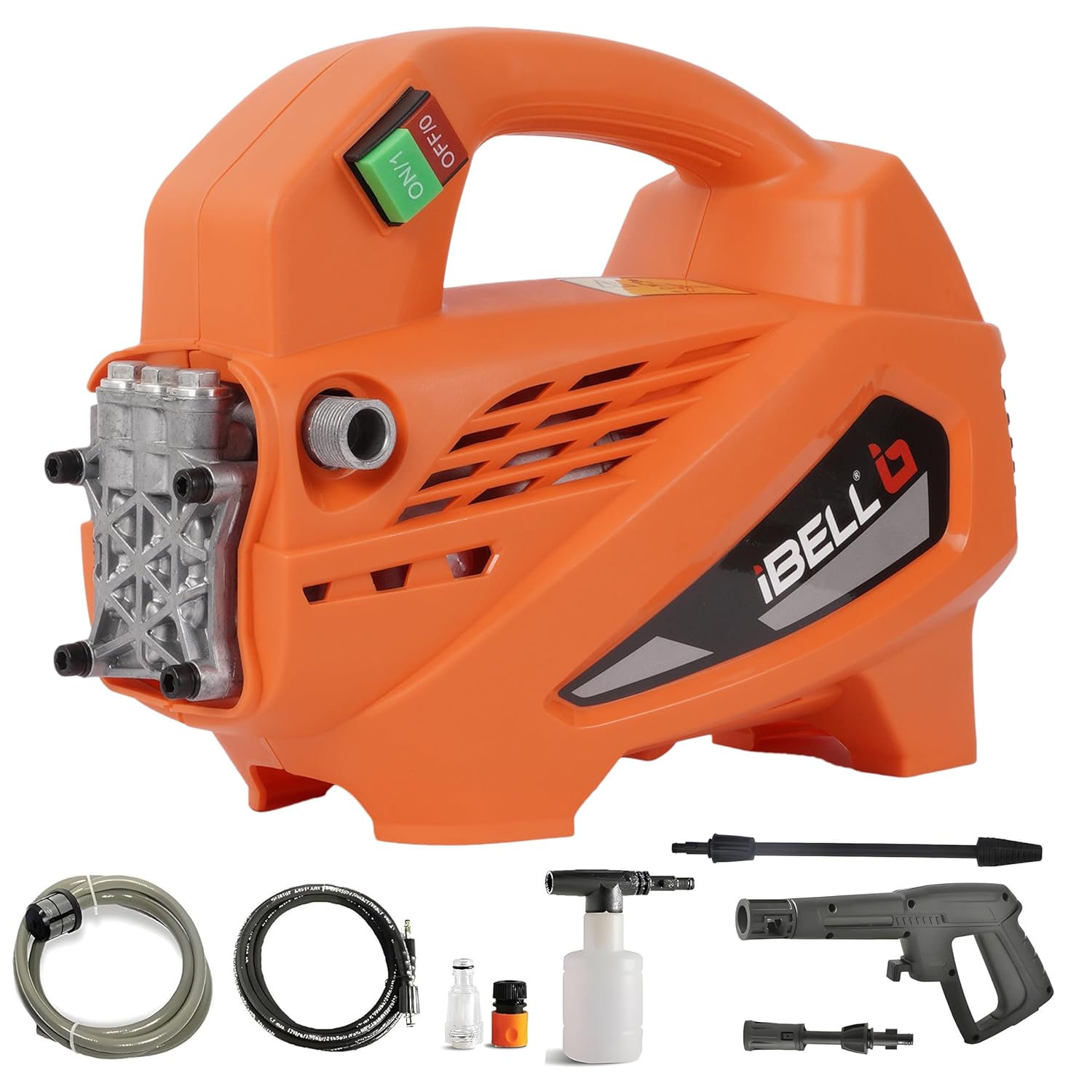 IBELL Microjet High Pressure Washer, 1700W Induction Motor, 130 Bar Car Washer High Pressure Gun, 6.9 L/Min Flow, 5 M Hose, Turbo Nozzle, Portable Pressure Washer (Premium Edition)