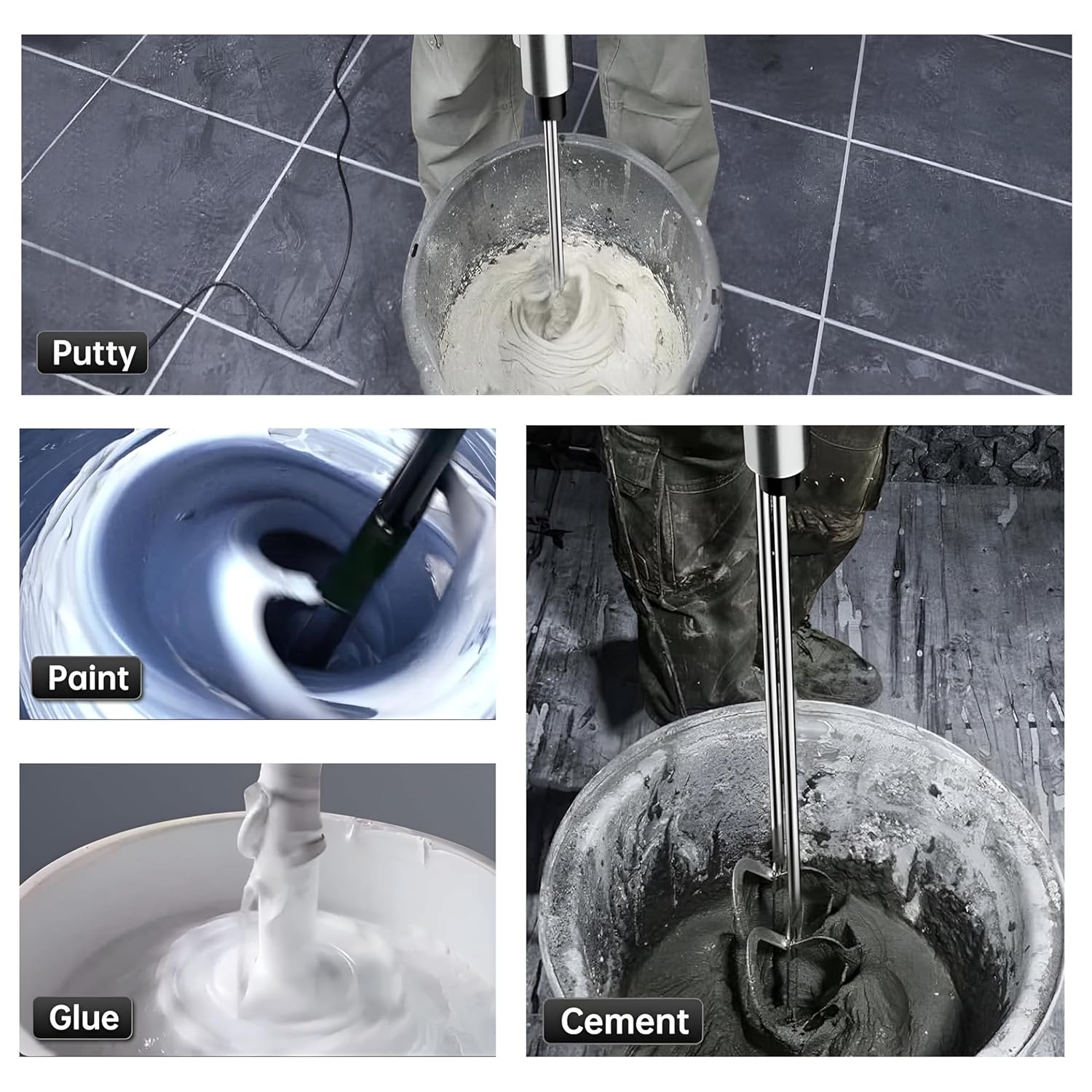 IBELL Handheld Paint Mixer Electric Stirrer Paint Cement Putty Paste Feed Mixer Blender Multipurpose Stirring Machine 950W
