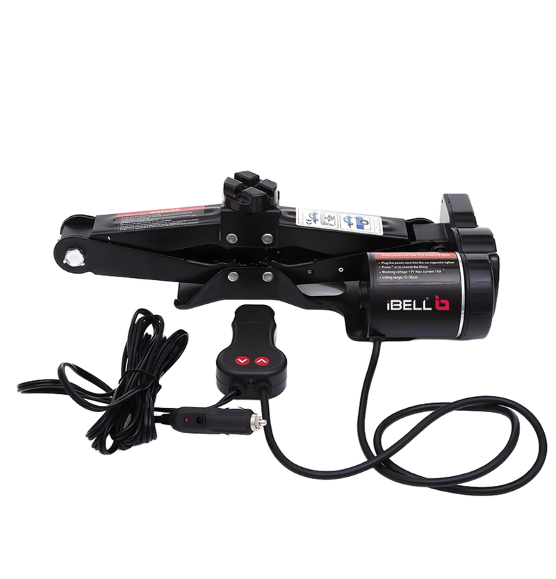 IBELL 12V DC Electric Scissor Jack Tool Kit Lift Upto 2 Ton Weight, Electric Floor Jack, (Height Upto 13.8 Inches)